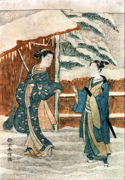 Two Ladies by a pond by Suzuki Harunobu